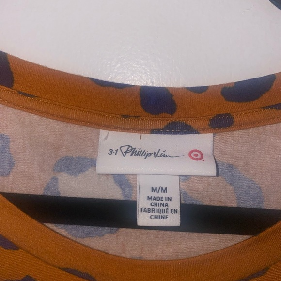 3:1 Phillip Lim Target Womens Dress Medium Animal Print Ruched Side Long Sleeve - Picture 4 of 5